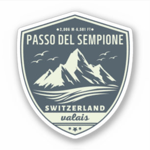 Sticker Passo del Sempione italien suisse Montagnes moto