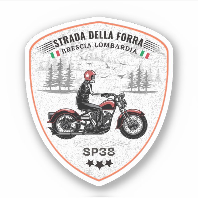 Sticker passo della forra dans les applications moto itali (Devant)