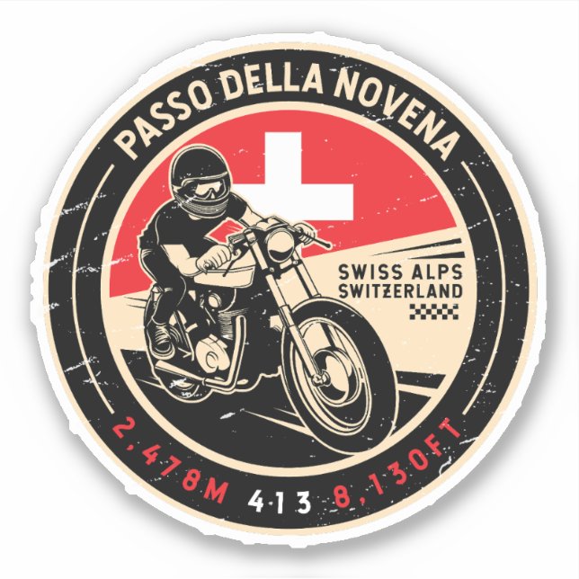 Sticker Passo della Novena | Suisse | Motorcycle (Devant)