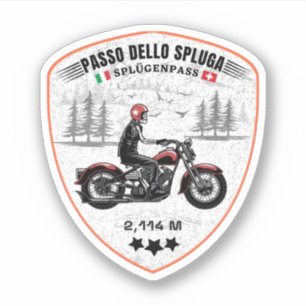 Sticker Passo dello Spluga Italien Suisse Montagnes moto