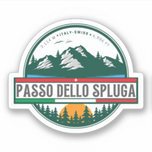 Sticker Passo dello Spluga Italien Suisse Montagnes moto