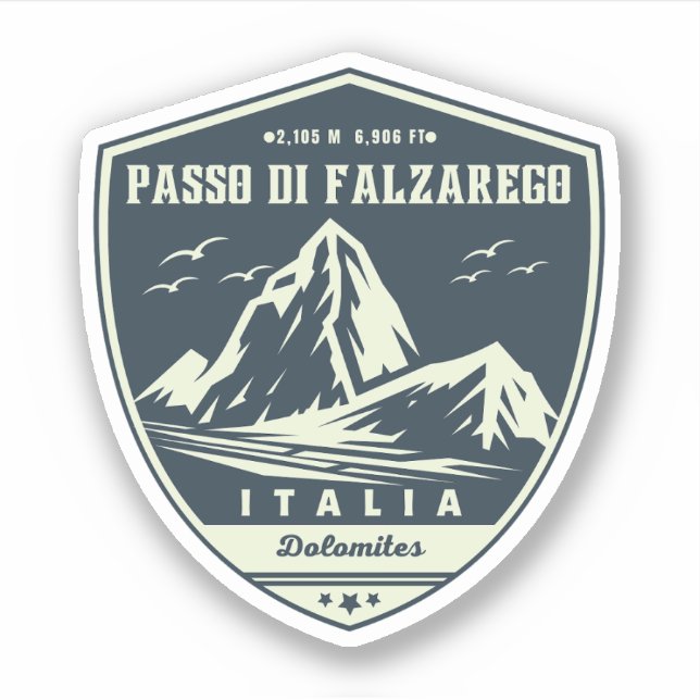 Sticker Passo di Falzarego - dolomie de col italien (Devant)