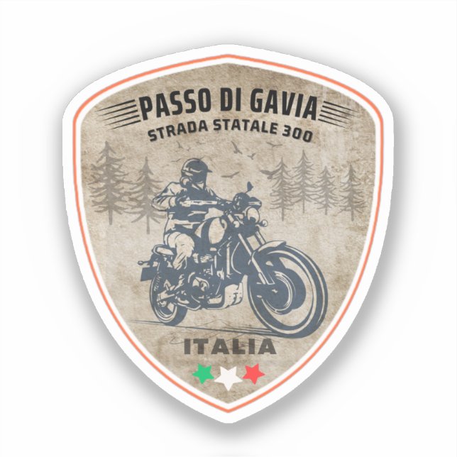 Sticker passo di gavia - gavia pass montagnards italiens a (Recto)