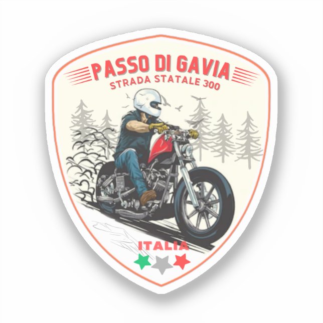 Sticker passo di gavia - gavia pass montagnards italiens a (Recto)