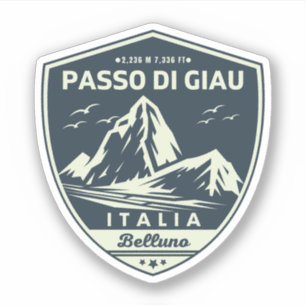 Sticker passo di giau - giau pass alpes montagneuses itali
