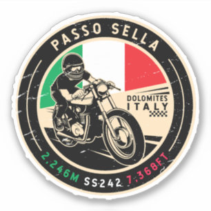 Sticker Passo Sella   Italie   Motorcycle
