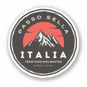 Sticker passo Sella Montagnes italiennes voyage moto