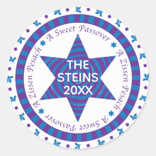 Sticker Passover Cercle "Blue/Purple Star"