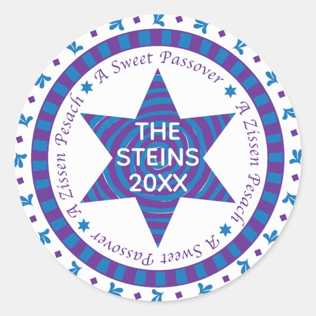 Sticker Passover Cercle "Blue/Purple Star" (Devant)
