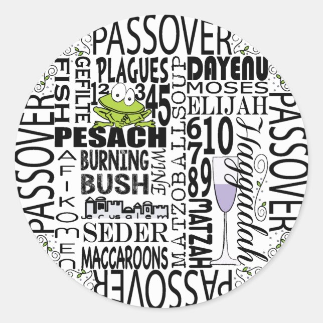 Sticker Passover Cercle "Pâque signifie..." (Devant)