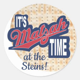 Sticker Passover Round "It's Matzah Time"