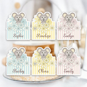 Sticker Pastel Cute Koala Animal Kids Nom Fête Favoriser