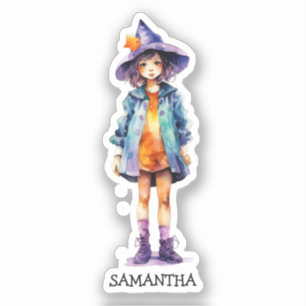 Sticker Pastel Cute Witch Girl Halloween esthétique