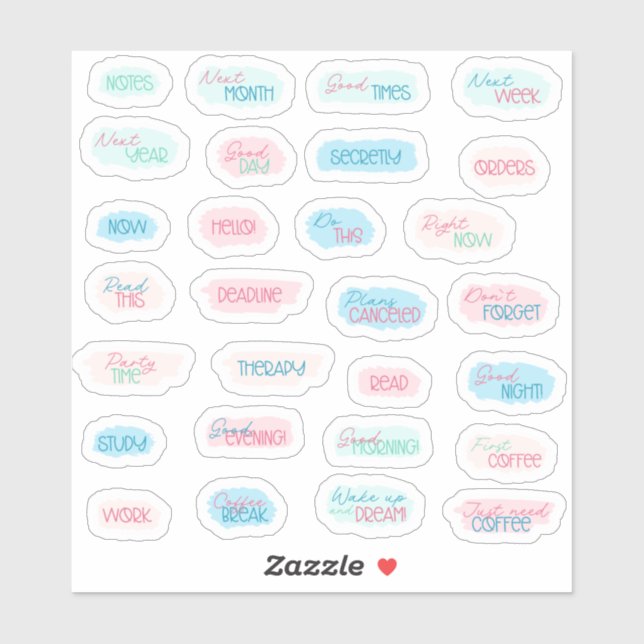 Sticker Pastel du planificateur pour faire le pack autocol (Feuille)