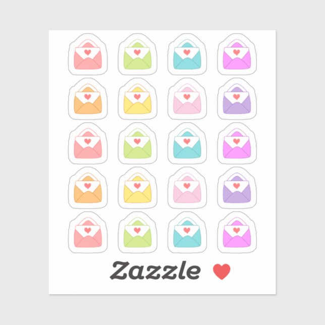 Sticker Pastel Envelope Happy Mail Colorful Bujo Planner (Feuille)