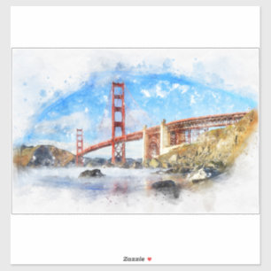 Sticker Pastel Golden Gate Bridge à San Francisco