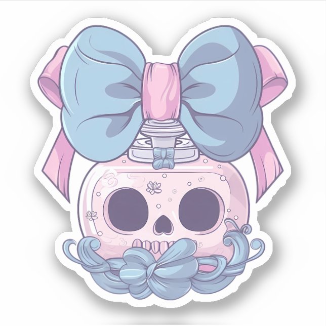 Sticker Pastel Goth Crâne parfum (Devant)