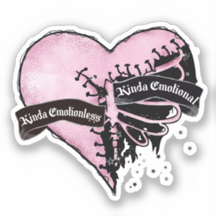 Sticker Pastel Goth Heart   Émotionnel et sans émotion