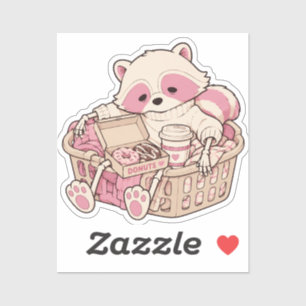 Sticker Pastel Goth Rose Raton laveur Squelette Donut Café