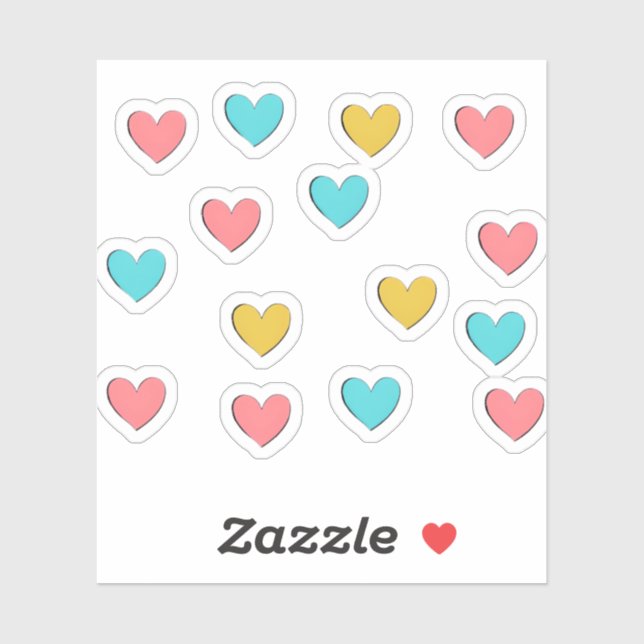 Sticker Pastel Love Aesthetic Graphic (Feuille)