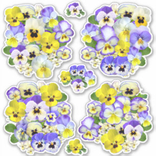 Sticker Pastel Pansies Contour