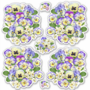 Sticker Pastel Pansies Vinyl