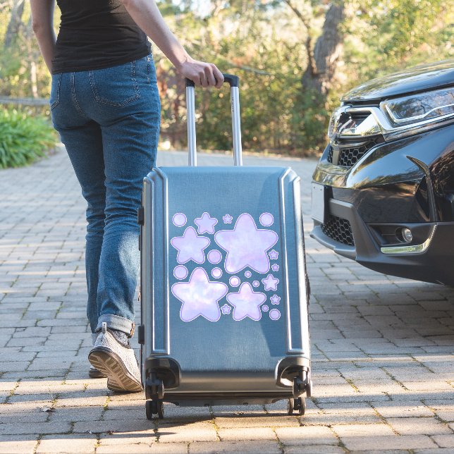 Sticker Pastel Purple Star Decal (Valise Insitu)