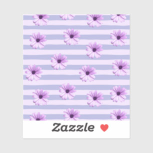 Sticker Pastel rayures motif avec marguerites