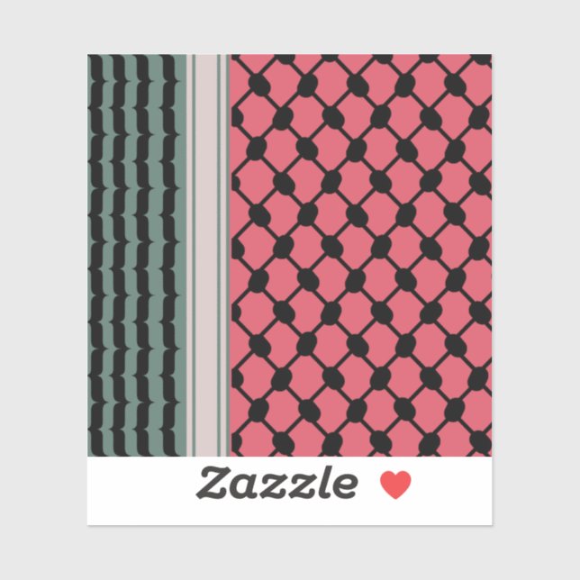 Sticker Pastèque palestinienne Hatta Keffiyeh Kufiya Folk (Feuille)