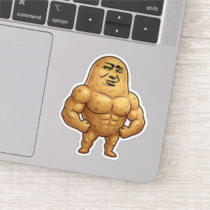 Sticker Patate de gym drôle