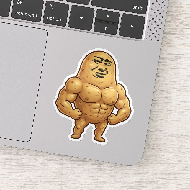 Sticker Patate de gym drôle (Détail)