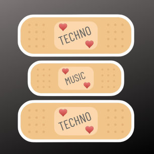 Sticker Patch de musique Techno / pansement, la Techno gué