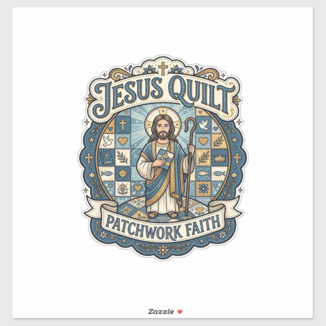 Sticker Patchwork Jésus Foi Patchwork Jésus  (Feuille)