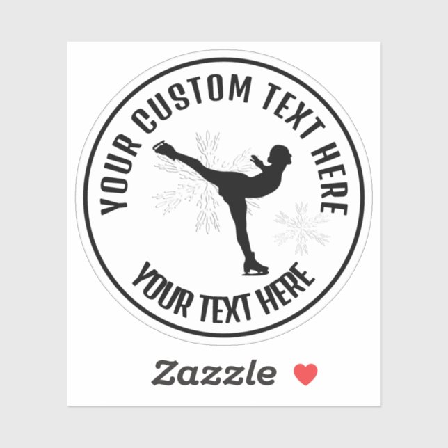 Sticker Patinage artistique Patinage sur glace Femme Perso (Feuille)