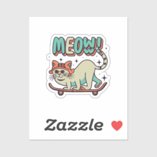 Sticker Patinage de chat Miaou