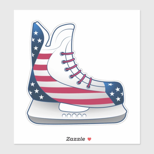 Sticker Patins à hockey USA (Feuille)