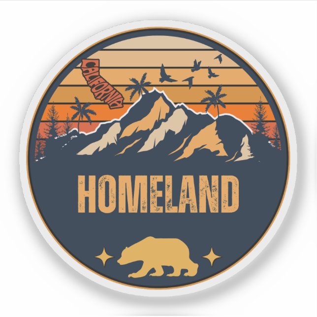 Sticker Patrie, Californie (Devant)