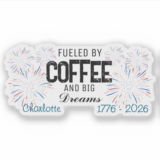 Sticker  Patriotic 4th of July Custom Name (Devant)