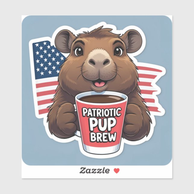 Sticker  'Patriotic Pup Brew' Decals for Businesses (Feuille)