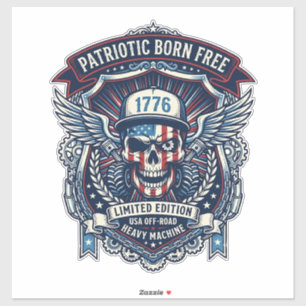 Sticker Patriotique 1776 Hors Route Camion Monstre Crâne L