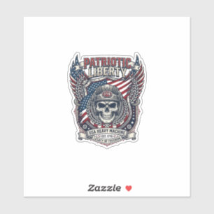 Sticker Patriotique 1776 Tout Terrain Camion Monstre Crâne