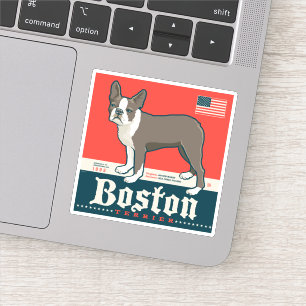 Sticker Patriotique   Boston Terrier