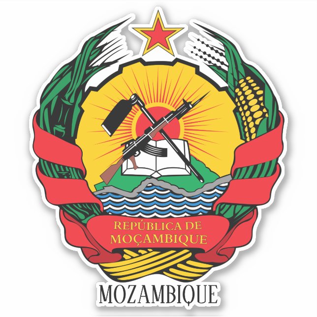 Sticker Patriotique de l'emblème national du Mozambique (Devant)