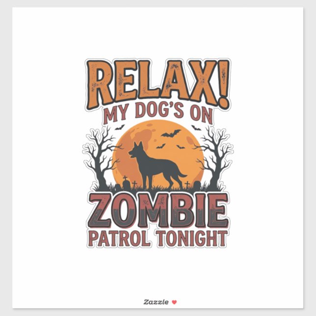Sticker Patrouille de chien zombie conception de chemise H (Feuille)