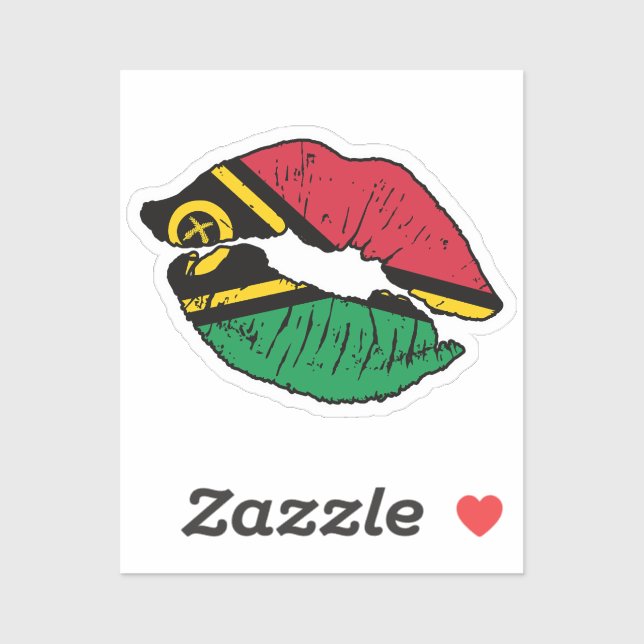Sticker Pavillon d'amour du bâton à lèvres Vanuatu (Feuille)