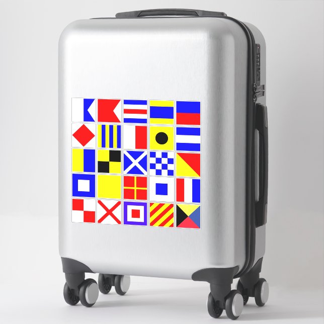 Sticker Pavillon de voile Alphabet Nautique (Sur valise)