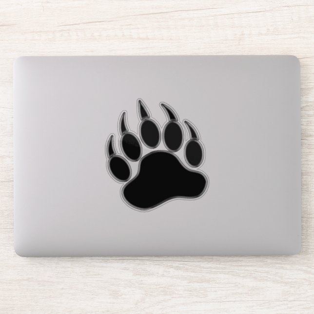 Sticker Paw en argent noir cool (Ordinateur)