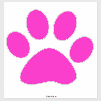 Sticker Paw Prints Pattern Hot Pink Custom Cute 