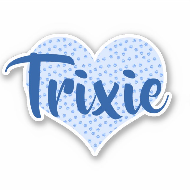 Sticker Pawprint coeur personnalisé (Devant)
