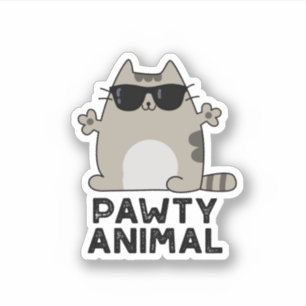 Sticker Pawty Animal Funny Party Chat Pun